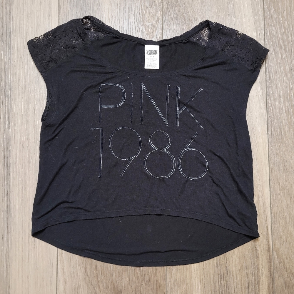 3/$20 🌴 | VS PINK | Black lace croptop